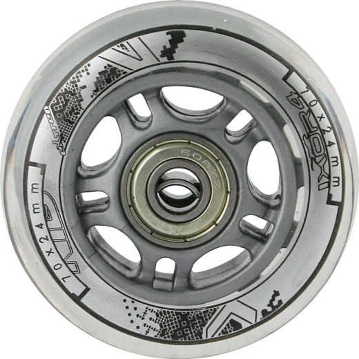 Set de roues PU transparentes 70 × 24 mm avec roulements ABEC 7 NILS EXTREME