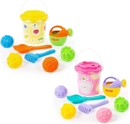 Ensemble de plage avec seau décoré, 9 pièces