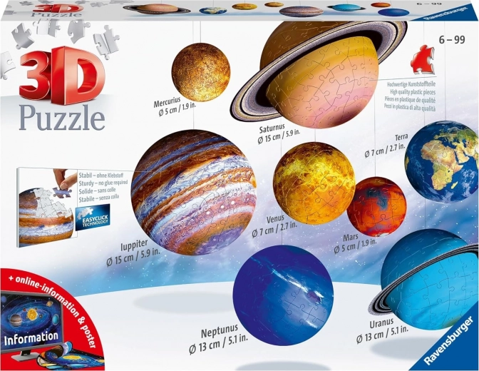 Puzzle 3D système solaire 540 pièces