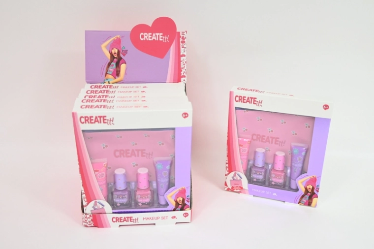 Create It! set de maquillage pour enfants rose-violet avec trousse cosmétique