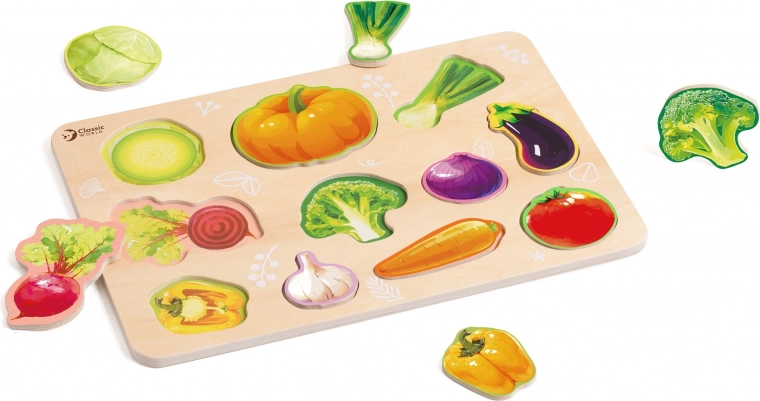 Puzzle Montessori en bois légumes CLASSIC WORLD