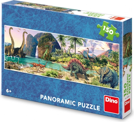 Puzzle panoramique Dino Dinosaures au lac 150 pièces