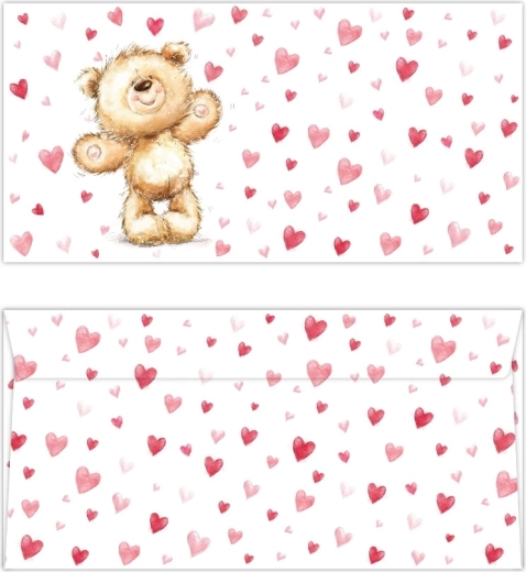 Enveloppe colorée DL avec ourson
