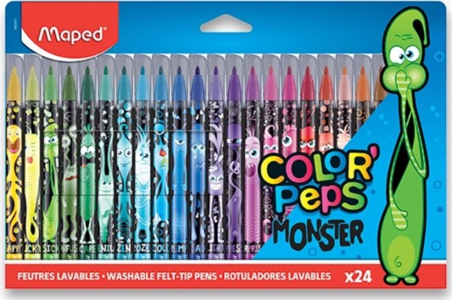 Maped feutres Color'Peps Monster, 24 couleurs