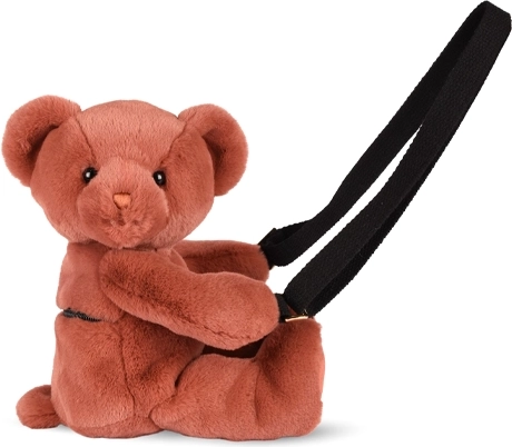 Sac bandoulière en peluche Doudou ours terracotta 30 cm