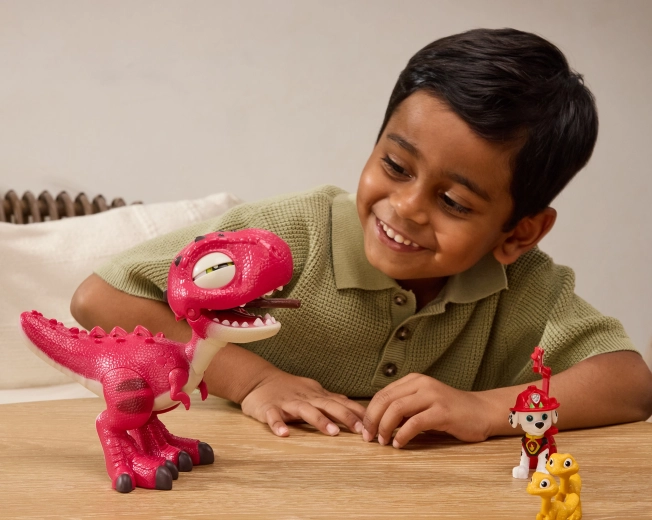 Dinosaure interactif Rhubarb : rugissement, yeux lumineux et sons de mouvement