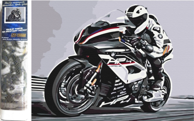 Peinture diamant NORIMPEX – moto routière 30 × 40 cm