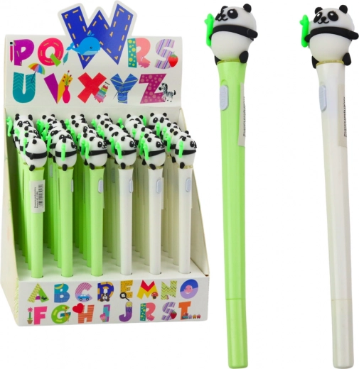 Stylo lumineux avec panda - Vert et blanc