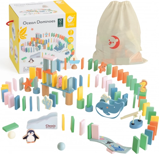 Dominos en bois Ocean de Classic World - 100 pièces