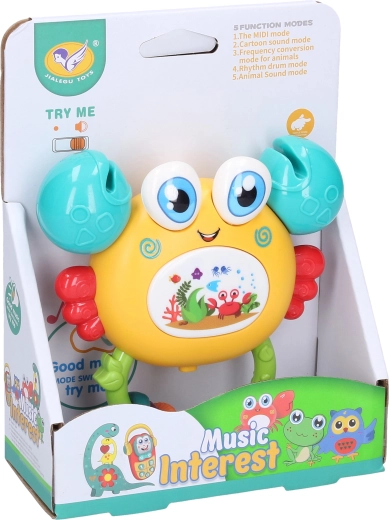 Hochet crabe avec effets lumineux et sonores - 1 pièce