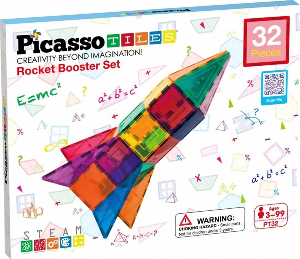 Jeu de construction magnétique PICASSO TILES – fusée, 32 pièces