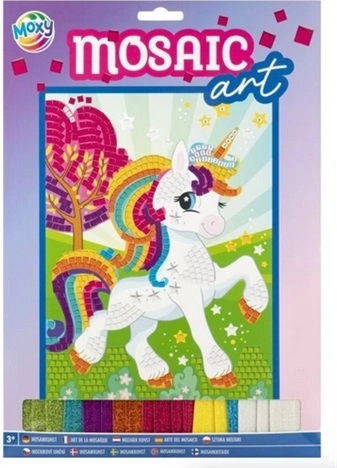 Image mosaïque pailletée A4 Licorne