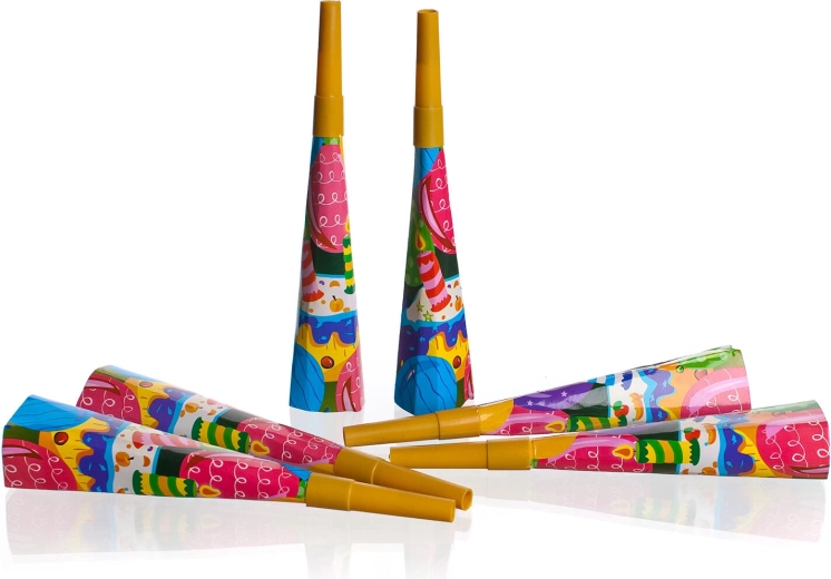 Sifflets de fête en papier 19 cm (6 pcs) MY PARTY