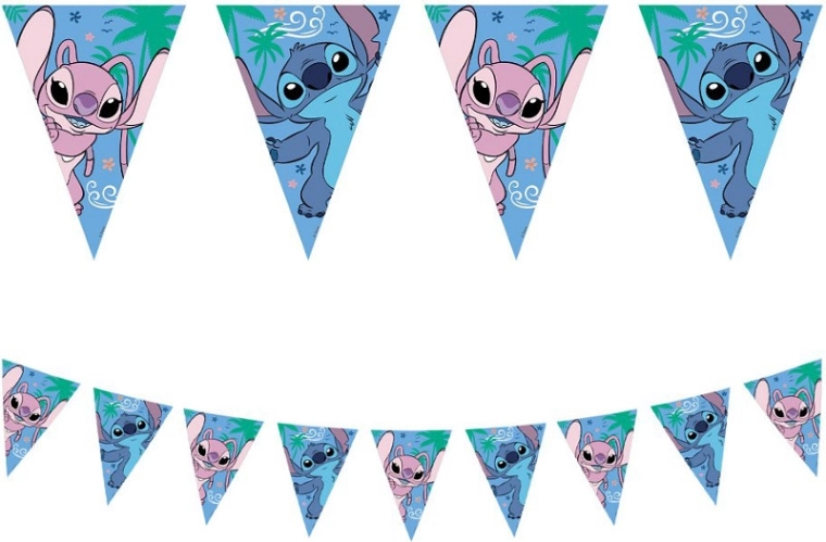 Bannière en papier avec fanions STITCH & ANGEL Disney