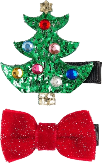 Souza! barrettes pour cheveux avec sapin de Noël et nœud (2 pcs)