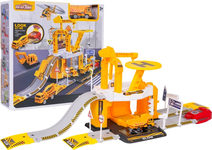 Garage pour enfants avec parking et lanceur – chantier