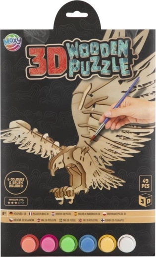 Puzzle 3D en bois à colorier MOXY – aigle