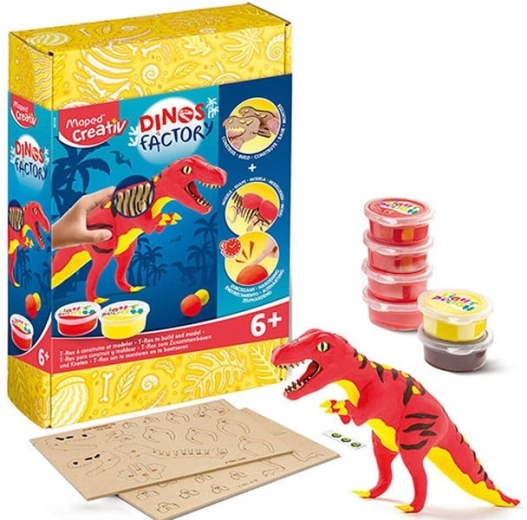 Usine créative à dinosaures – puzzle 3D en bois et pâte à modeler Tyrannosaurus rex