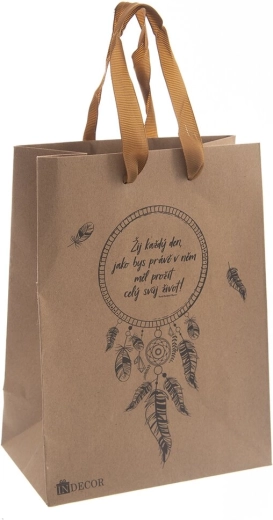 Sac cadeau attrape-rêves avec citation 17 × 10 × 23 cm