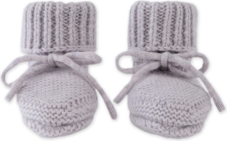 Chaussons tricotés en mérinos Lodger storm 6–12 mois