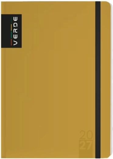 Agenda hebdomadaire Verde A6 2027 moutarde
