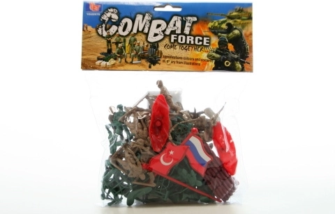 Soldats en plastique en sachet avec accessoires