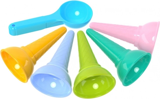 Ensemble de moules colorés pour cornets de glace avec cuillère à glace
