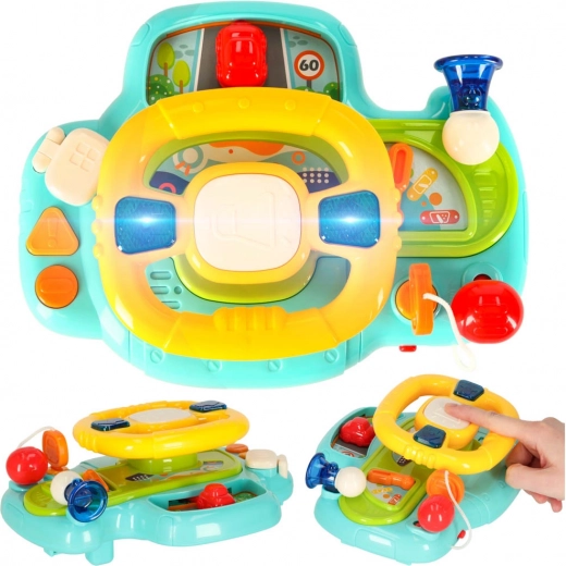 Volant interactif pour enfants avec musique et sons, bleu