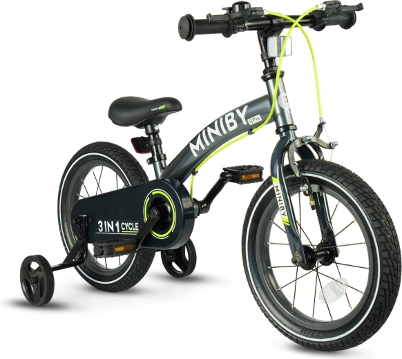 Qplay Miniby 3v1 vélo enfant 14" gris