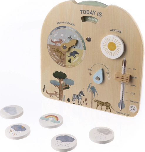 Planche Montessori en bois sur la météo