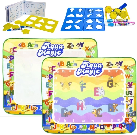 Tapis éducatif de dessin à l’eau Aqua Magic 100 × 80 cm - 1 pièce