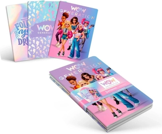 Cahier A5 WOW Generation – lot de 3 pièces