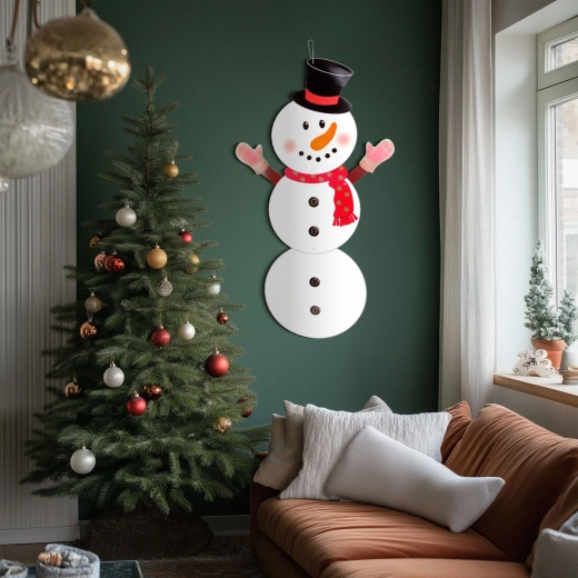 Décoration en papier de Noël bonhomme de neige 90 cm