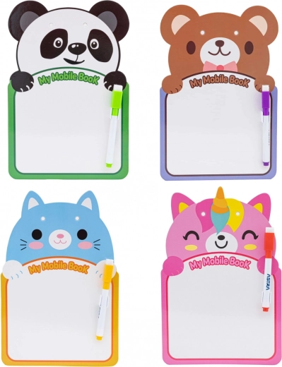 Tablette effaçable ASTRA avec joyeux animaux et feutre