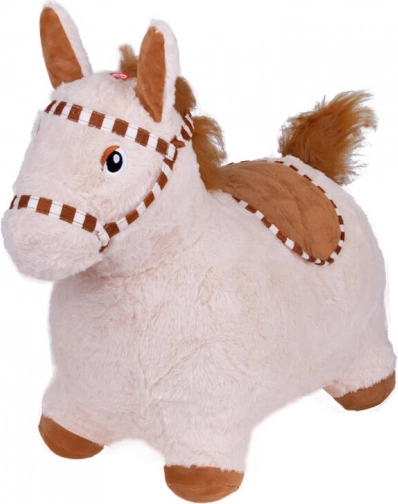 Jokomisiada jouet sauteur en peluche cheval – Beige