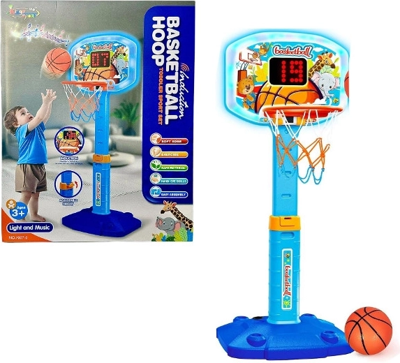 Panier de basket pour enfants avec panneau, lumières et sons