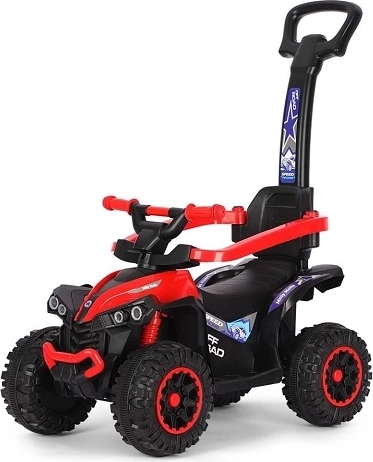 Porteur pour enfant quad Wild rouge avec poignée de guidage
