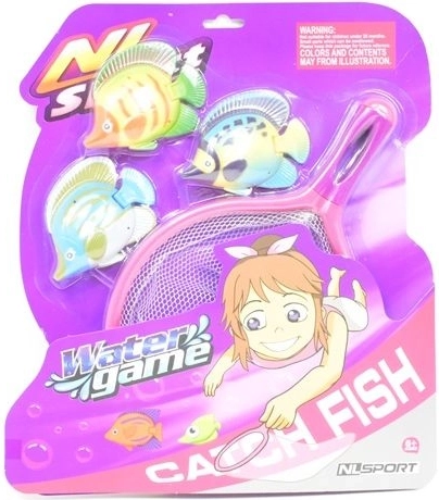 Poissons de bain avec épuisette de pêche