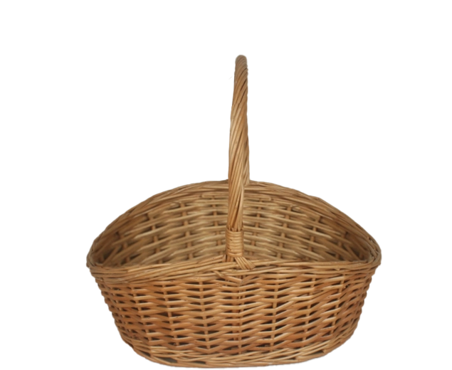 Panier en osier naturel avec poignée 39 × 31 × 17/35 cm