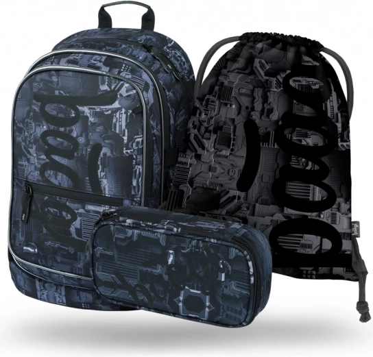 Set scolaire BAAGL Core Technic : sac à dos, trousse, sac