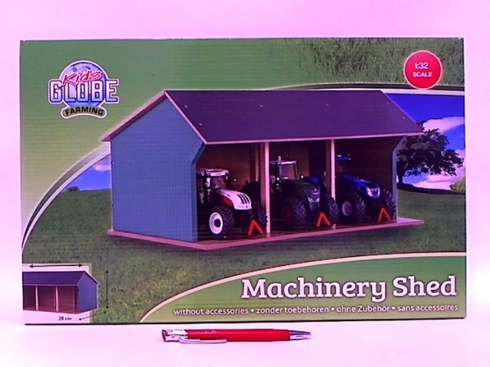 Garage en bois pour trois tracteurs 1:32