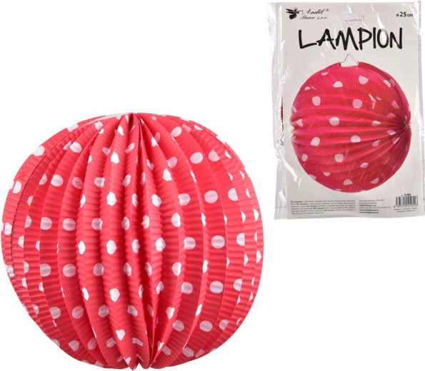 Lampion en papier à pois roses 25 cm