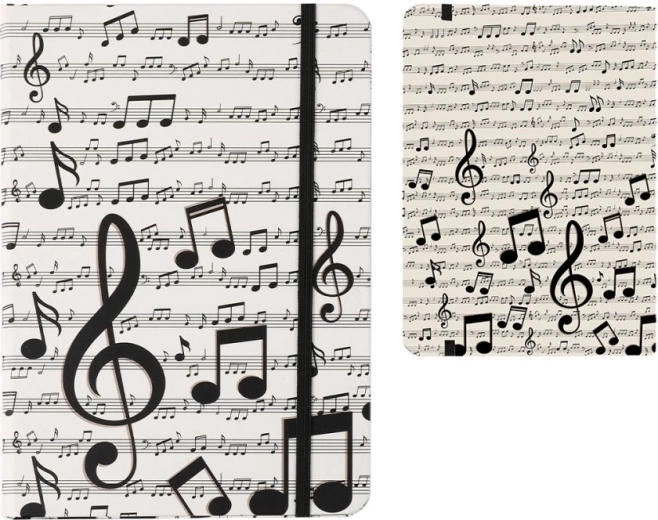 Bloc-notes A5 avec couverture rigide motif musical