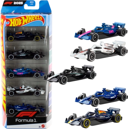 Hot Wheels Formule 1, coffret de voitures à l'échelle 1:64 - 5 pièces