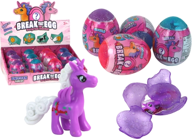 Œuf magique craquant Licorne dans l'armure 4 couleurs 6 cm