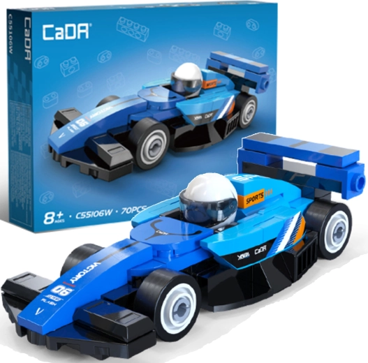 Kit de construction CaDA voiture de course Circuit Racing Car bleue (70 pièces)