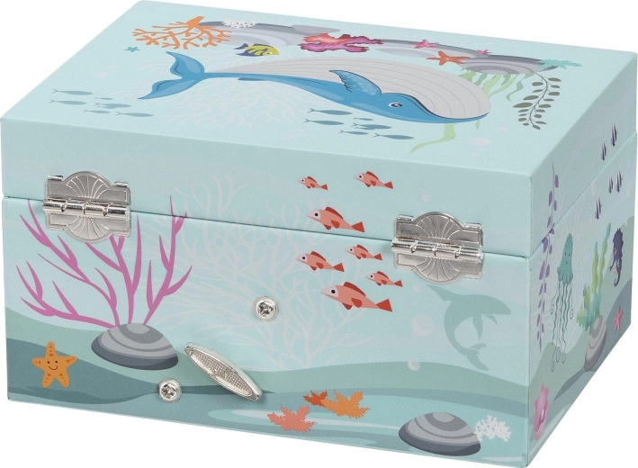 Boîte à bijoux robuste décorée de motifs marins