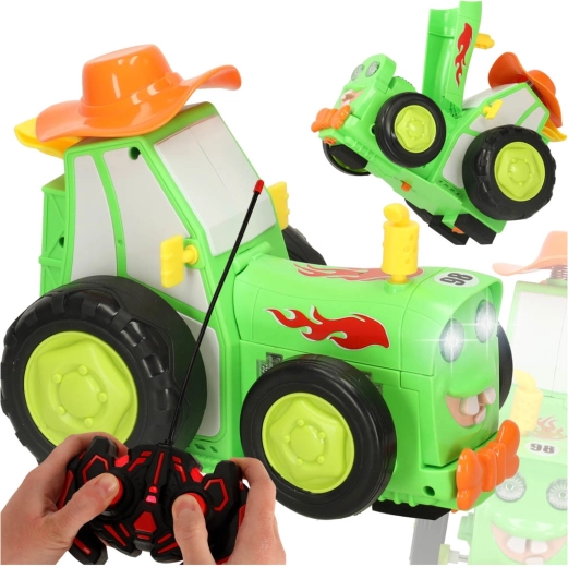 Tracteur RC sauteur et dansant avec son, vert