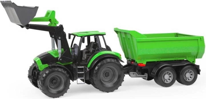lena worxx tracteur deutz-fahr avec remorque et chargeur