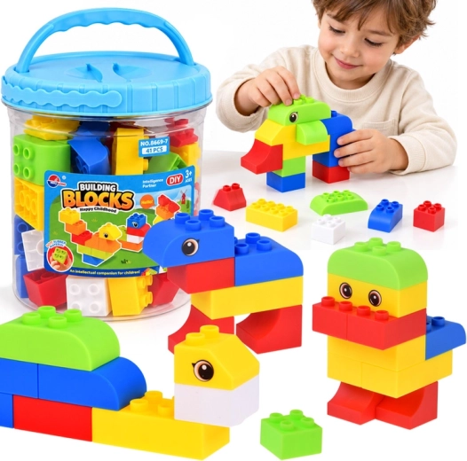 Blocs de construction sensoriels semi-souples dans une boîte, 41 pièces